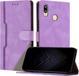 Étui Pour Huawei P20 Lite, Housse En Cuir Pu Avec [Protection Antichoc Tpu] [Fonction Support] [Porte-Cartes ] Antichoc Magnétique Coque Pour Huawei P20 Lite - Violet