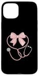 iPhone 15 Plus Pink Nurse Coquette Bow Stethoscope Nursing Medical Doctor Case