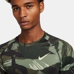 Nike Pro Trenings T-Skjorte Dri-FIT Camo - Grønn/Brun/Hvit, størrelse Small