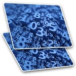 2 x Rectangle Stickers 10 cm - Blue Number Art Maths Physics #12331