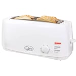 Quest 35049 4 Slice Toaster White - Extra Wide Long Slots for Crumpets