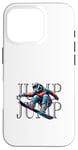 Coque pour iPhone 16 Pro Snowboard freestyle freeride sports d'hiver en poudreuse