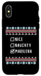 Coque pour iPhone X/XS Gentile Coquine Noël Marilena Pull Moche