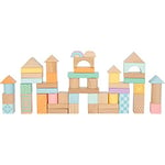 Small Foot 11722 Bloc de Construction en Bois Pastel pour Les Petits Enfants, 50 pièces, à partir de 12 Mois Toys, Multicolore