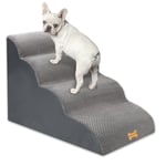 Nepfaivy Dog Steps Stairs for Bed - Non-Slip Pet Stairs for Small Dogs and Cats, 4-Steps Dog Ramp for Sofa with High Density Foam and Removable Cover, 75x50x40cm