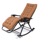 AWJ Rocking Chair Zero Gravity Lawn Chairs Folding Adjustable Chaise Lounge Chair Recliners with Cotton Pad ，Outdoor Patio Pool Beach Chair, Support 440 Lbs