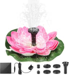 Fontaine Solaire Exterieure de Jardin, 1.5W Lotus Pompe Solaire Bassin Exterieur, Fontaine Solaire avec 6 Buses pour Bain d'oiseaux Aquarium Jardin Fountain