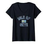 Womens Isle of Skye Scotland Flag Distressed Print V-Neck T-Shirt