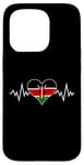 Coque pour iPhone 15 Pro Drapeau Kenya Vintage Heart Beat Kenya Pulse Line