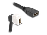 Delock - Hdmi-Kabel - Hdmi Hona Till Hdmi Hona Vinklad, Keystone - 20 Cm - Svartvitt - 8K60 Hz (7680 X 4320) Stöd