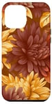 Coque pour iPhone 14 Plus Chrysanthème orange et rouge Fleurs florales d'automne