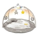 Chicco Enjoy Colours Tapis d'Éveil et de Jeux pour Bébé dès la Naissance 3 en 1, Gym Electronique Multifonction, Projecteur d'Etoiles, Veilleuse Amovible et Musique Relaxante - Beige