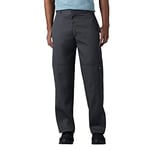 Dickies Men's Loose Fit Double Knee Twill Work Pant, Charcoal Grey, 33W x 32L