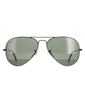 Ray-Ban Aviator Unisex Polished Black Green G-15 Polarized 3025 Metal (archived) - One Size