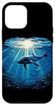 Coque pour iPhone 12 mini Bleu océan Baleine Lumière du soleil Vie marine Amoureux de la nature