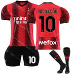 23/24 Nya säsongen Hemma AC Milan FC RAFA LEAO Nr. 10 Barn Jersey Pack Child-24