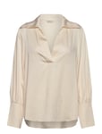 Reg Pop Over High Cuff Blouse Cream GANT