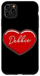 Coque pour iPhone 11 Pro Max Debbie Cœur dessiné à la main avec inscription « First Name Hearts I Love Debbie »