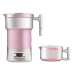 (Pink Size)110V‑220V Foldable Electric Kettle 800W Silicone Portable MA