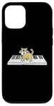 Coque pour iPhone 12/12 Pro Piano Chat Chaton Pianist Clavier