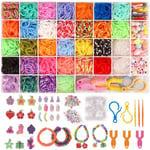 2500+ Loom Bands Kit, 30 färger Loom Twist Gummiband för DIY Påfyllningsarmband Tillverkning Hantverksset  (FMY)