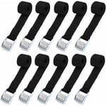 Ayyqh - 10pcs Sangle d'arrimage 239CM Kit de Fixation pour Moto/ Voiture/ Porte Vélo Sangle de Serrage Charge Maximale 500 kg - Noir