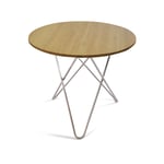 OX Denmarq - O Dining Table Ø80, Stainless Steel Frame, Top: Oak - Spisebord - Dennis Marquart - Tre farget - Metall/Tre