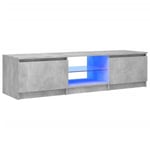 TV-taso LED-valoilla betoninharmaa 140x40x35,5 cm