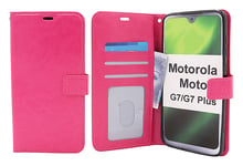 Crazy Horse Wallet Motorola Moto G7 / Moto G7 Plus (Hotpink)