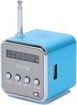 Radio, Enceinte Numérique Sans Fil TD-V26 Mini Enceinte Portable Stéréo MP3 MP4 Lecteur de Musique Support Radio FM Radio Micro SD/TF Carte USB/Disque (Bleu)