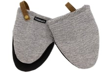 Cuisinart Chambray Neoprene Mini Oven Mitts, 2pk - Heat Resistant Kitchen Gloves to Protect Hands, Non-Slip Grip, Faux Leather Loop - Ideal Set for Handling Hot Cookware, Bakeware - Gray
