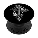 Gothic Cross with Moth Grunge Aesthetic Y2k Mall Trad Goth PopSockets Swappable PopGrip