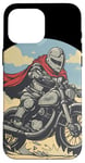 Coque pour iPhone 16 Pro Max Moto cool avec conducteur chevalier pour homme et femme