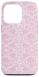 Coque pour iPhone 13 Pro Porcelaine rose pâle avec une breloque méditerranéenne pour fille et femme