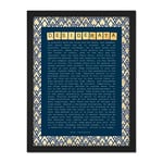 Wee Blue Coo Desiderata Ehrman Pattern Scrabble Artwork Framed Wall Art Print 18X24 Inch