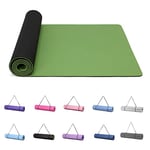 Good Nite Tapis de yoga de gymnastique et de pilates antidérapant pour femme 6 mm d'épaisseur avec sangle de transport TPE 183 x 61 x 0,6 cm