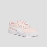 PUMA - tennis à lacets en cuir puma rose fille