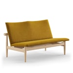 House of Finn Juhl - Japan soffa 2-seater, Clear oiled oak, Cat. 1 Remix 412 - Soffor - Finn Juhl - Grön,Träfärgad