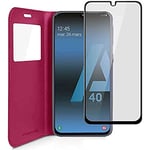 Coque avec Verre Trempé 4D pour Samsung Galaxy A40, Rose