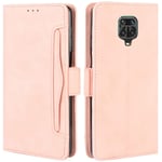 HualuBro Xiaomi Redmi Note 9S Case, Redmi Note 9 Pro Case, Magnetic Full Body Protection Shockproof Flip Leather Wallet Case Cover with Card Slot Holder for Redmi Note 9S Phone Case (Pink)