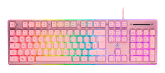 DELTACO GAMING – PK75 RGB keyboard, 105 keys, UK layout, membrane switch, USB, pink/RGB (GAM-021-R