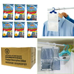 6 X Hanging Wardrobe Dehumidifier Trap Stops Damp Mould & Mildew On Clothes