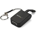 StarTech.com Compact USB C to VGA Adapter - 1080p USB Type-C to VGA Video Display Converter with Keychain Ring - Active USB-C DP Alt Mode to VGA Monitor Dongle - Thunderbolt 3 Compatible (CDP2VGAFC)