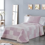 VIALMAN Bedspread Sofia 21 Super King Bed | Stars Quilt Coverlet Colour Pink | Quilt Size 270 x 270 cm | Bedspread Bed & Sofa Throw Pink