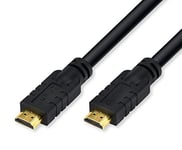 PremiumCord HDMI High Speed with Ethernet. 4K @ 60 Hz cable with amplifier, 3x shielded, m/gold-plated 20 m