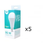 LED-lampe E27, A65, 15W, 230V, 4500K 5-pak, Hvid neutral