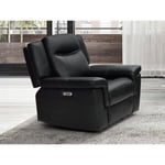 Vente-unique Fauteuil relax électrique en cuir KENNETH - Noir