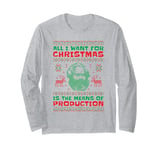 Karl Marx Christmas All I Want is the Means of Production Long Sleeve T-Shirt