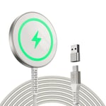 ESR Mini Chargeur sans Fil HaloLock, Chargeur Compatible avec MagSafe, Chargeur Compatible avec Les iPhone 16/16 Max/16 Pro/16 Pro Max/15/14/13 Series, Airpods 4, Fixation Magnétique Puissante, Titane