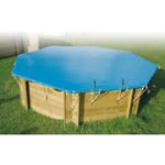 Bâche d'hiver et de sécurité pour piscine bois - UBBINK® - Octogonale 300x490 - Epaisseur 550gr - Conforme NF P 90-308